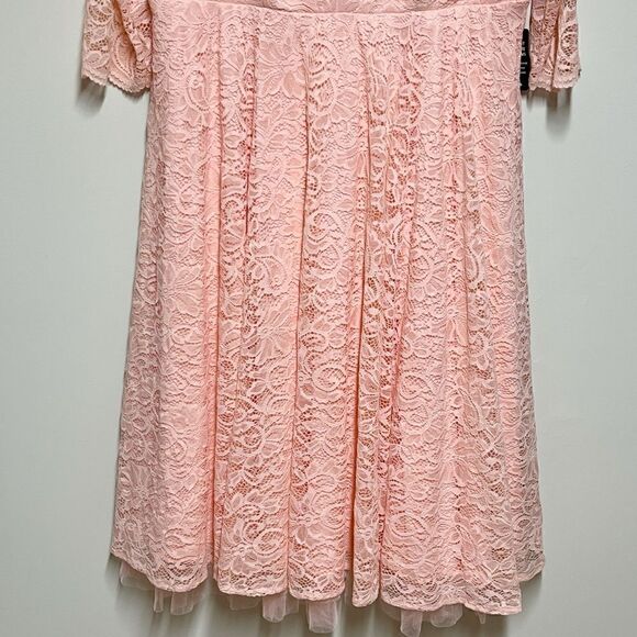 NWT Torrid midi Elegant Lace Illusion Dress Impatience pink Sz 18 - Picture 7 of 9